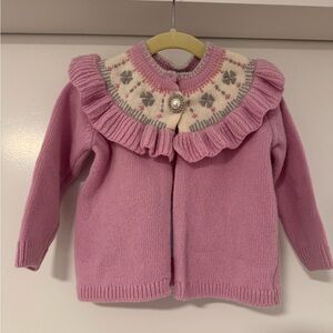 Hill House Pink Floral Kids Sweater